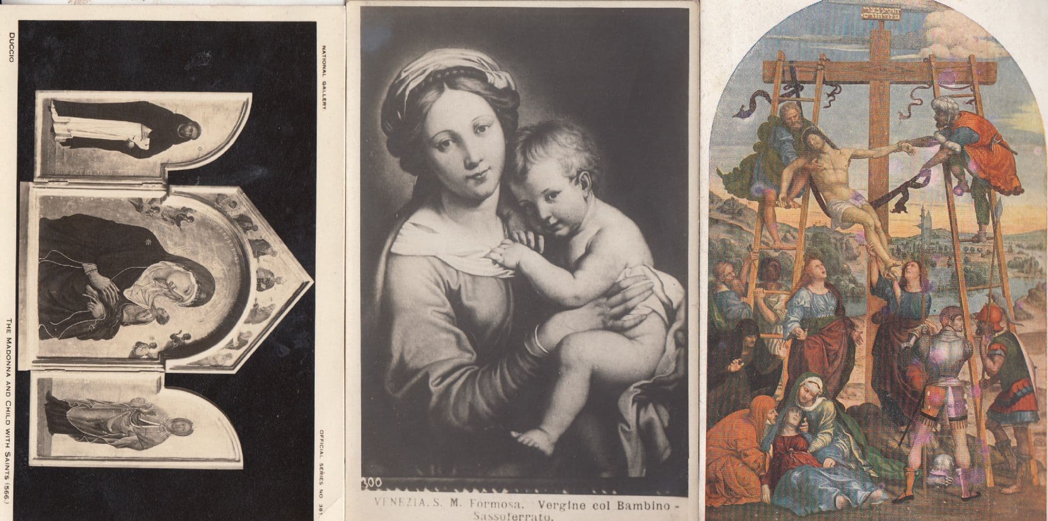 Venezia SM Formosa Madonna & Child Painting Bambino Siena Duccio 3x Postcard s