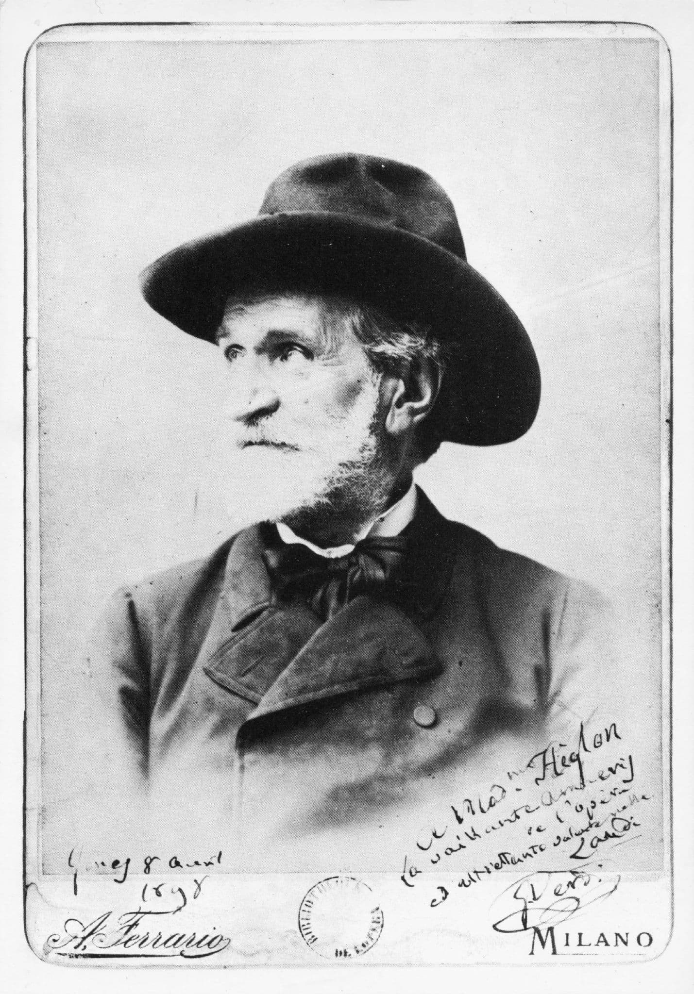Verdi Classical Composer Autograph Signed Printed Photo Postcard