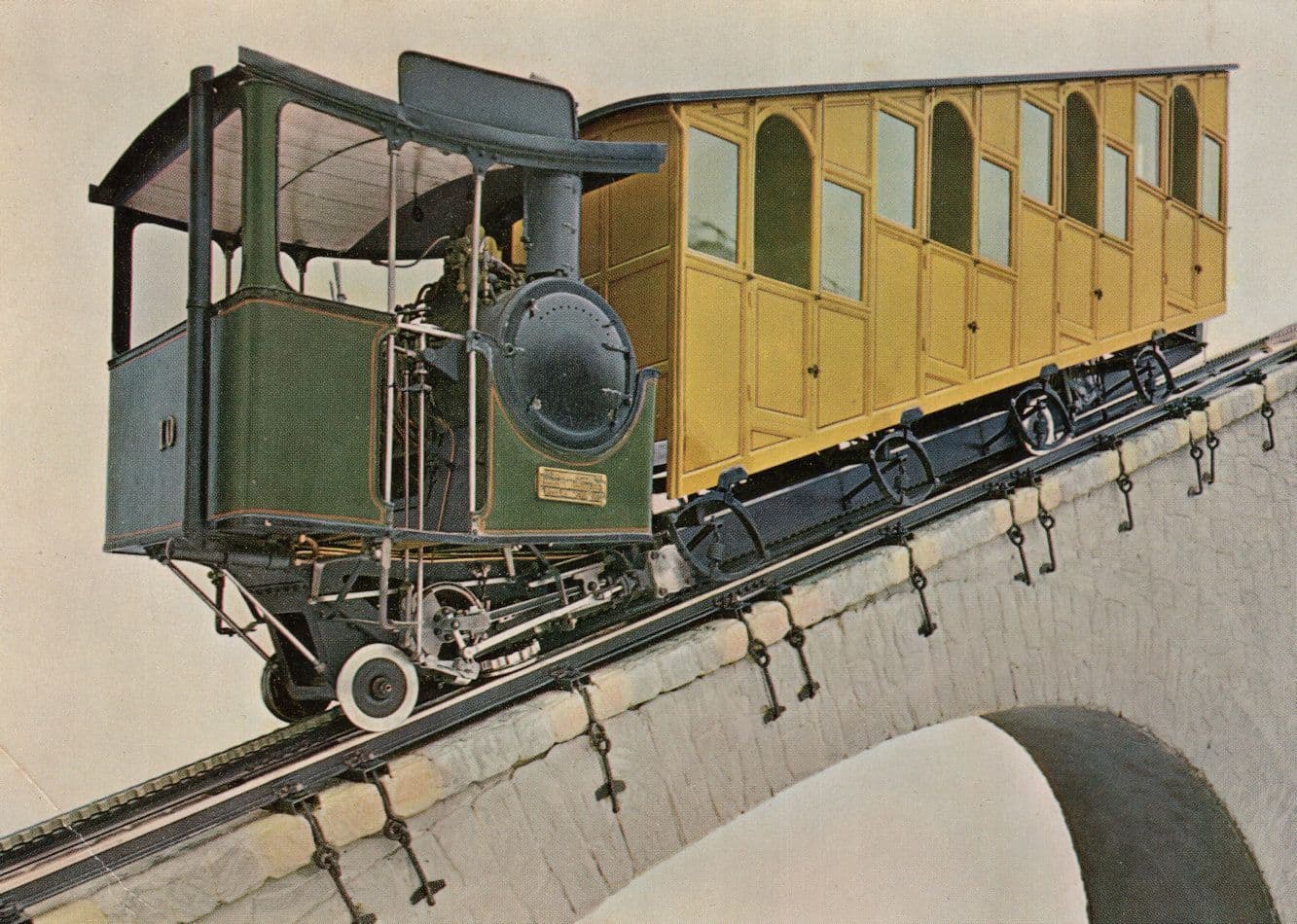 Verkehrshaus Luzern Model Of Plathsbahn Worlds Steepest Railway Swiss Postcard