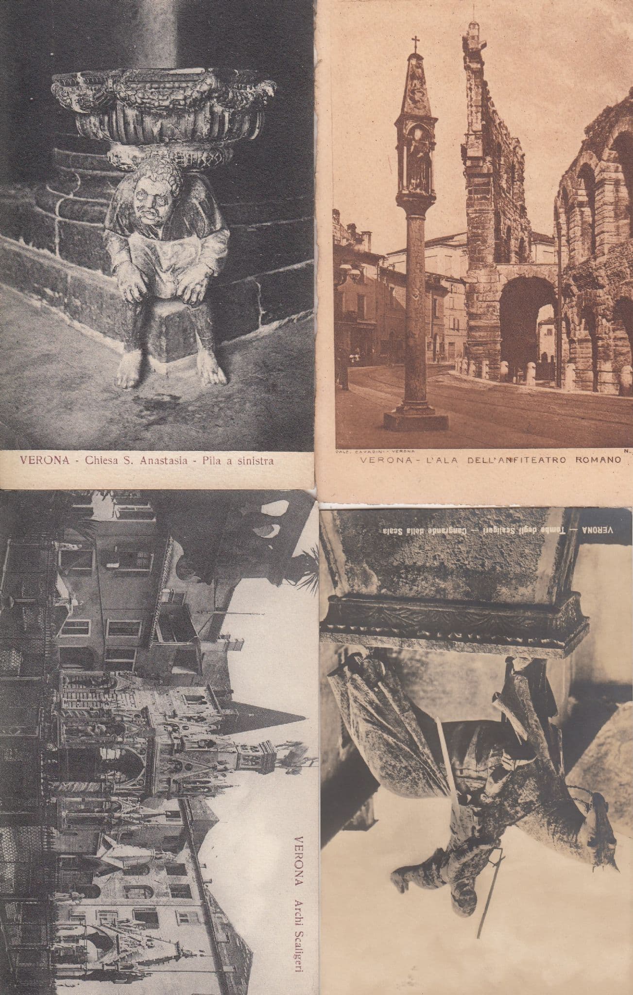 Verona Chiesa San Anastasia Pila A Sinistra 4x Postcard s