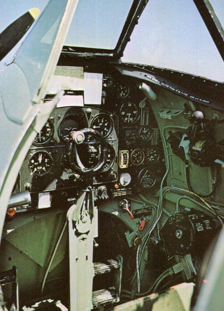 Vickers Armstrong Supermarine Sptifire F IX Cockpit Plane Postcard
