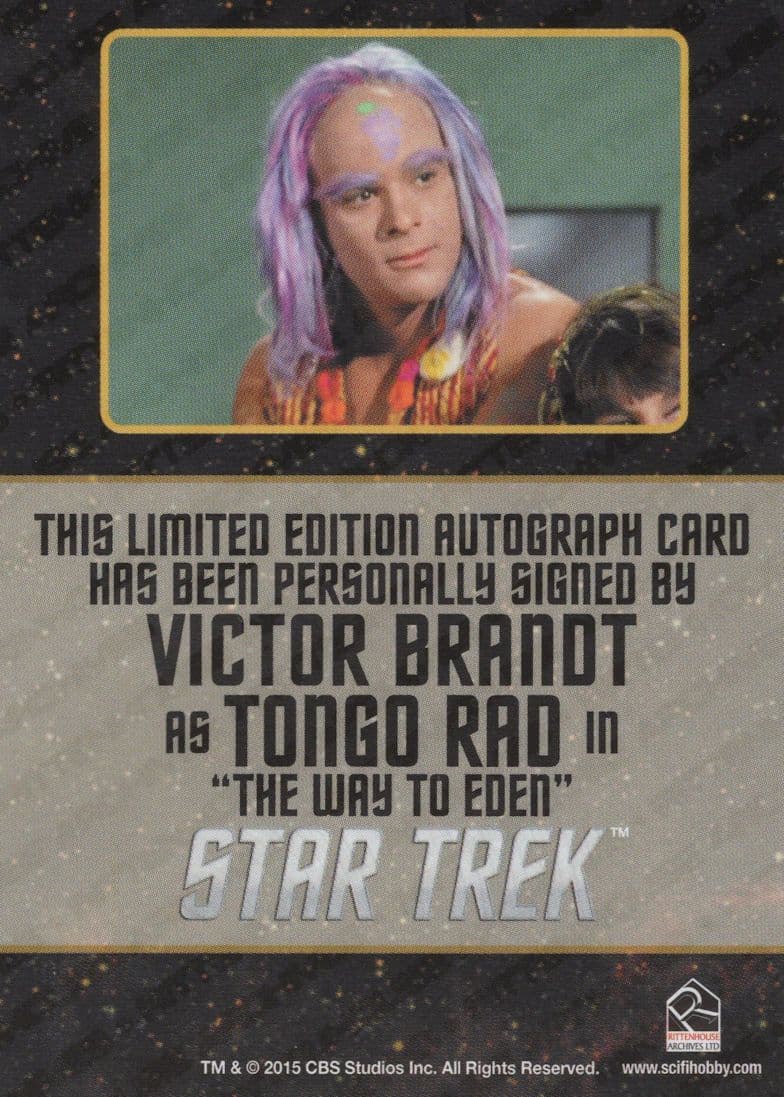 Victor Brandt Star Trek The Original Series Hand Signed Photo Card
