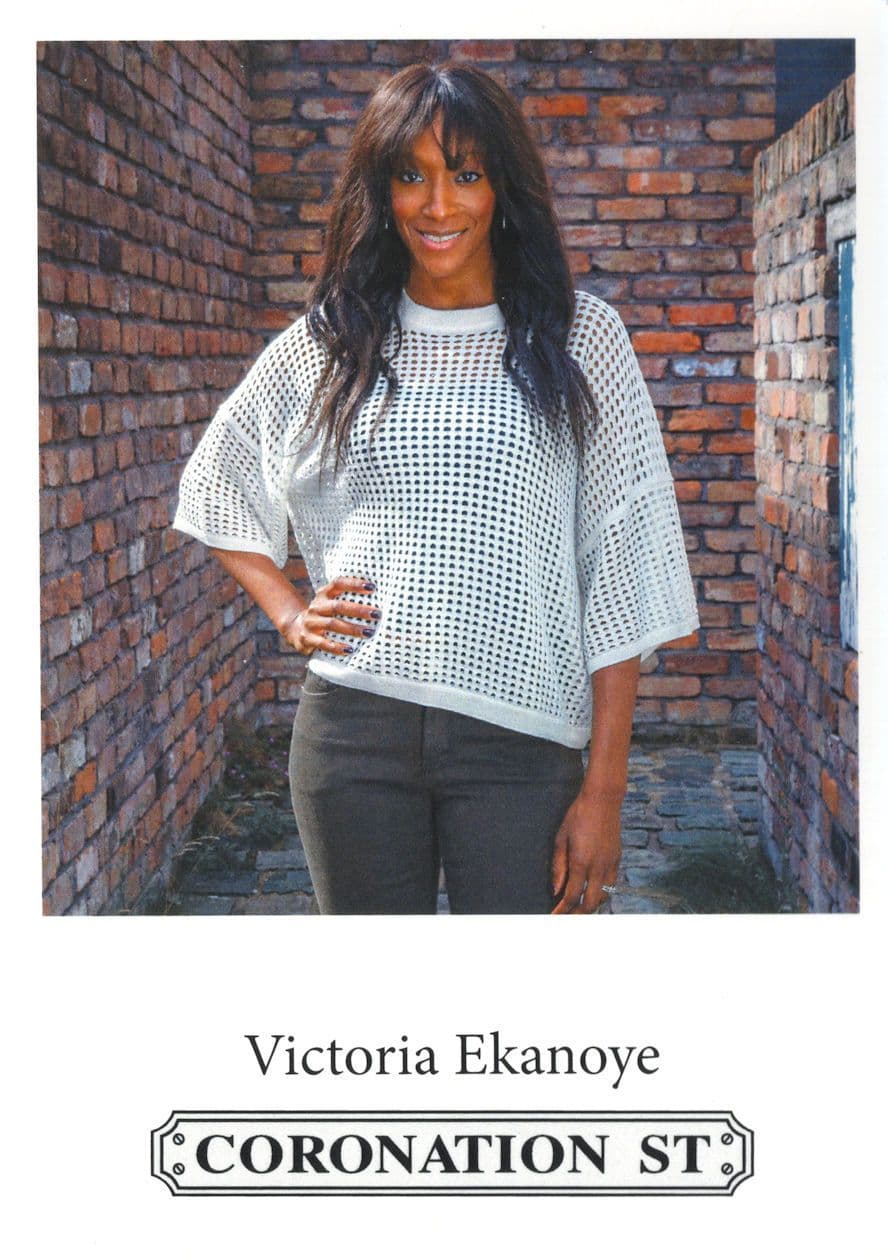 Victoria Ekanoye Coronation Street Reverse Hand Signed Cast Card Photo
