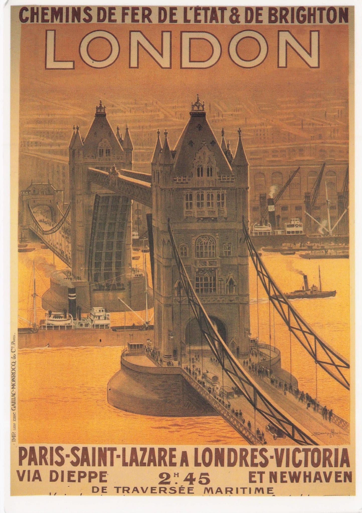 Victoria Station London To Paris Railway Travel Transport Postcard