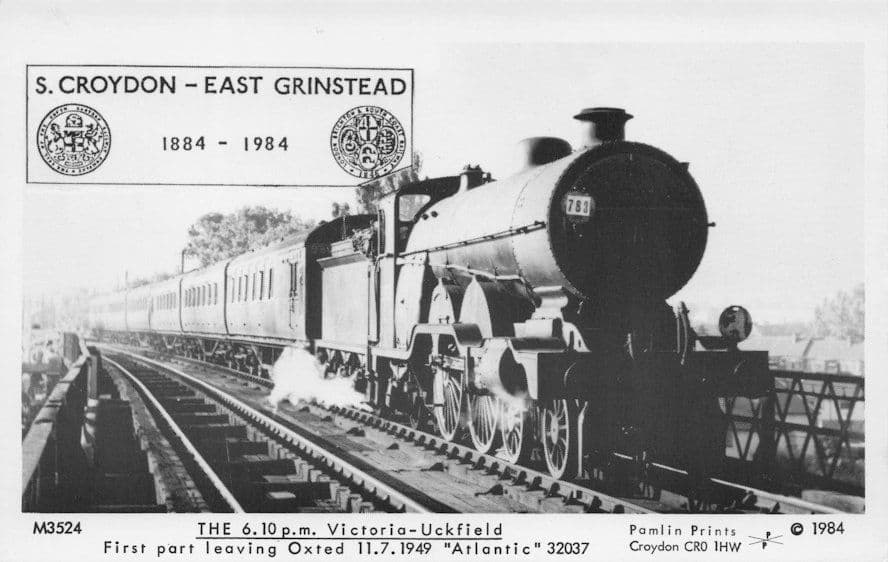 Victoria Uckfield Old Train Croydon Grinstead Pamlin Prints Railway RPC Postcard
