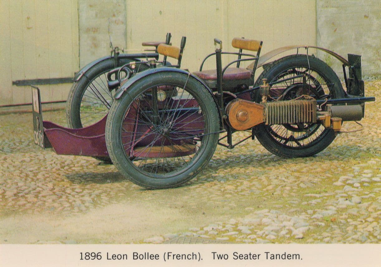 Victorian 1896 Leon Bollee French Car Transport Museum Postcard