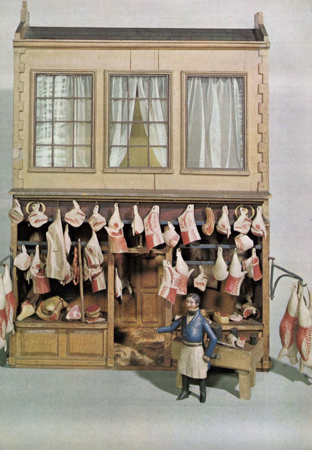 Victorian Butchers Shop Model London Museum Postcard