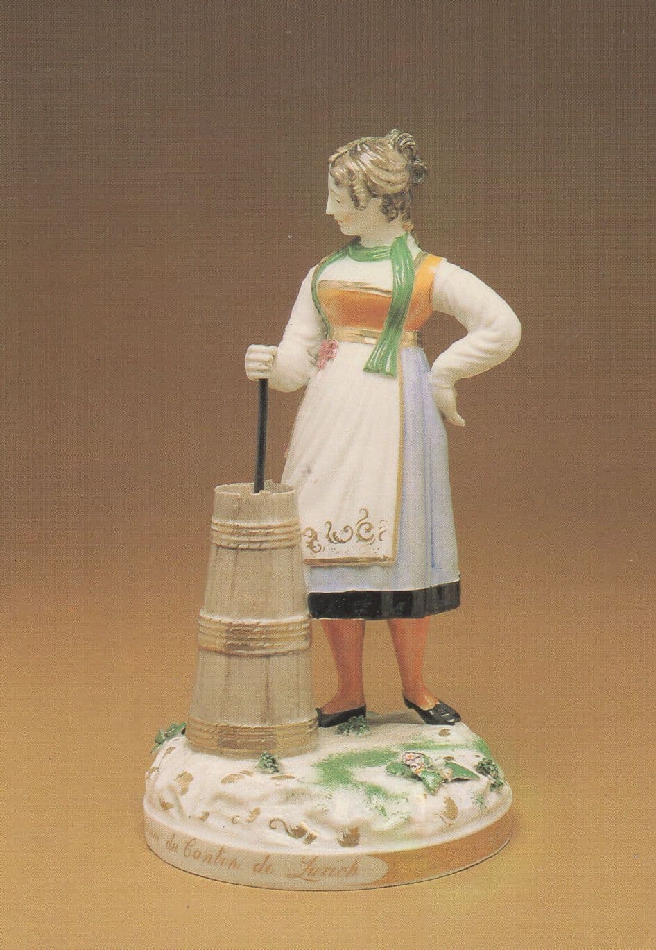 Victorian Continental Peasant Rockingham Pottery Postcard