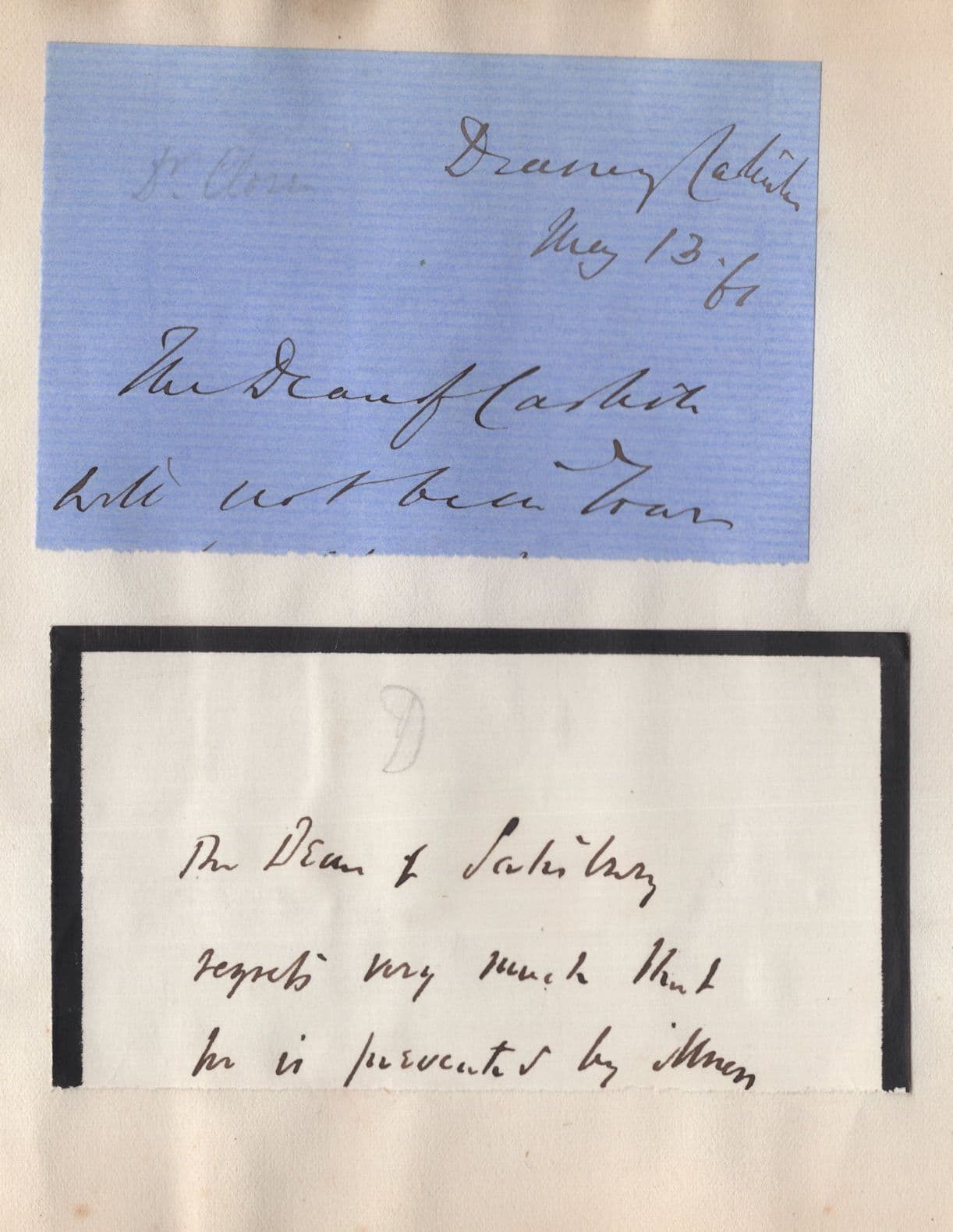 Victorian Dean 2x Hand Written 1800s Letter Top Invitations