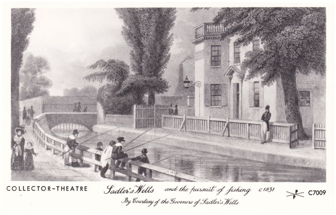 Victorian Fishing at Sadlers Wells Theatre London Postcard