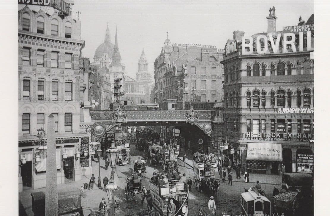 Victorian Ludgate Circus in 1860s Award London Photo Postcard