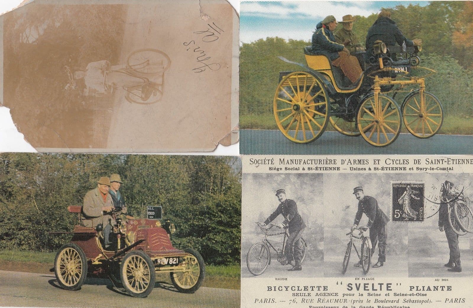 Victorian Old 1898 Middlesex London Cycle Bicycle Pedal Cars 4x Postcard Bundle