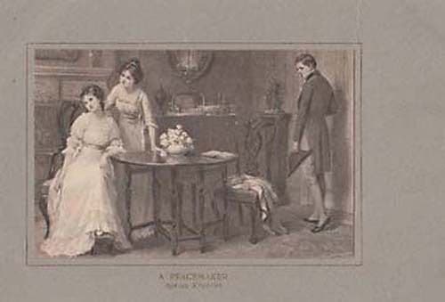 Victorian Peace Maker On Lovers Argument Love Romance Antique Painting Postcard