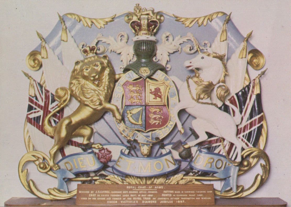 Victorian Swindon Wiltshire Railways Coat Of Arms Shield Postcard