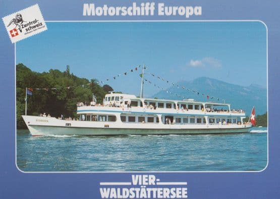 Vierwaldstattersee Europa German Cruise Ship Liner Postcard