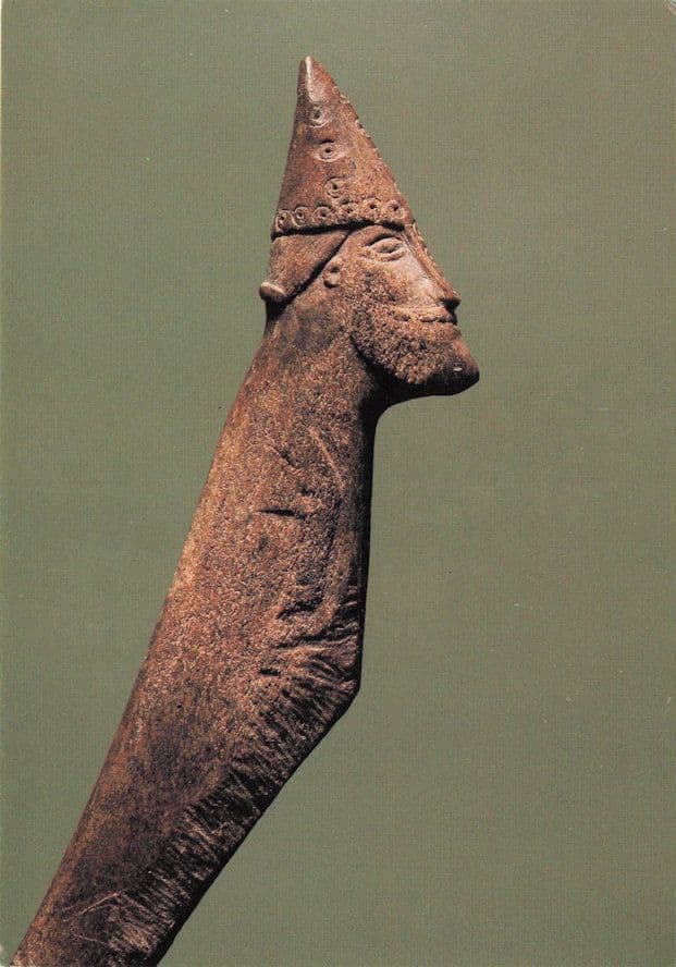 Viking Warriors Head Sigtuna Sweden Museum Exhibit Postcard