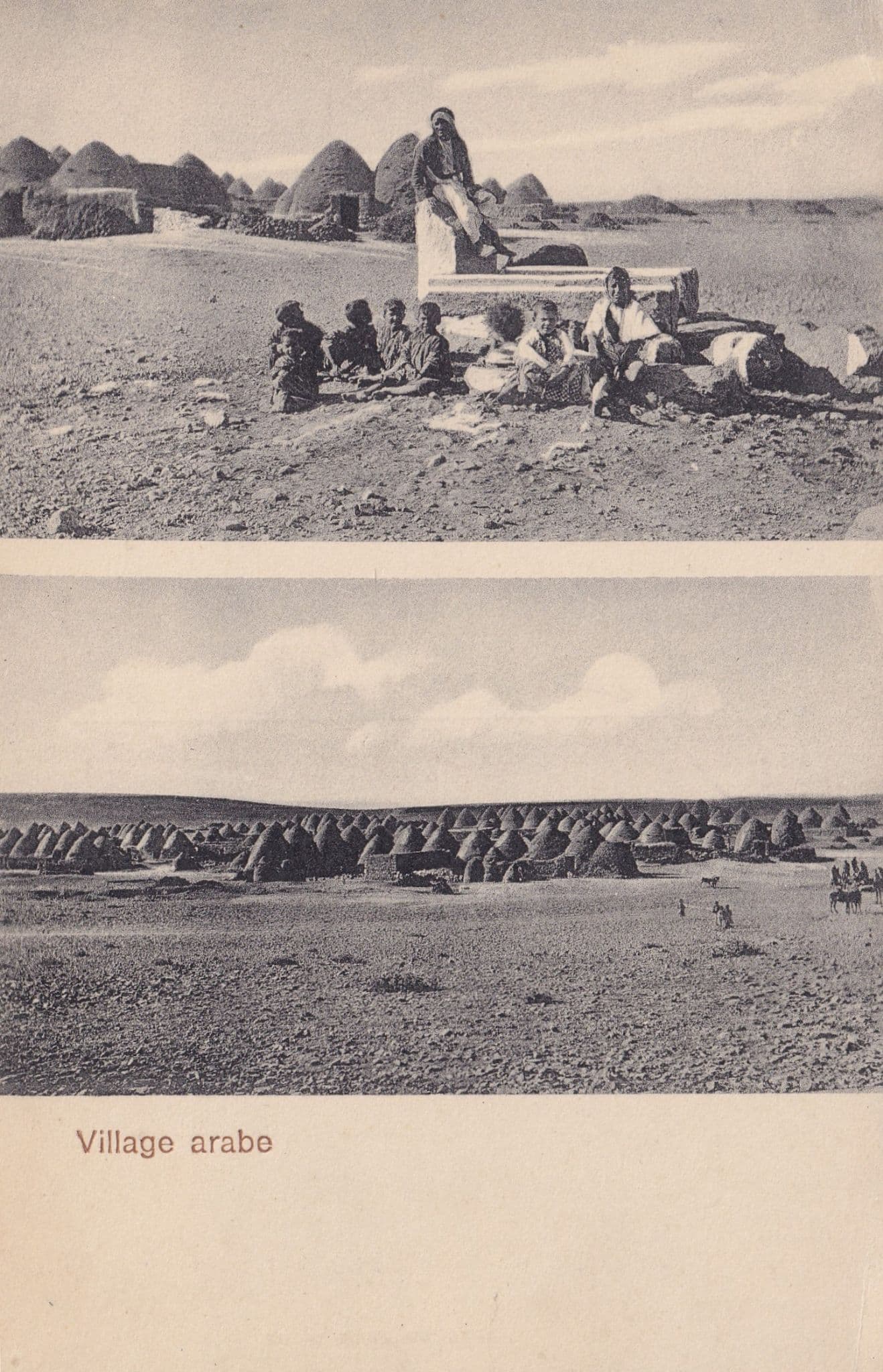 Village Arabe Indian Teacher on Rocks Antique Postcard