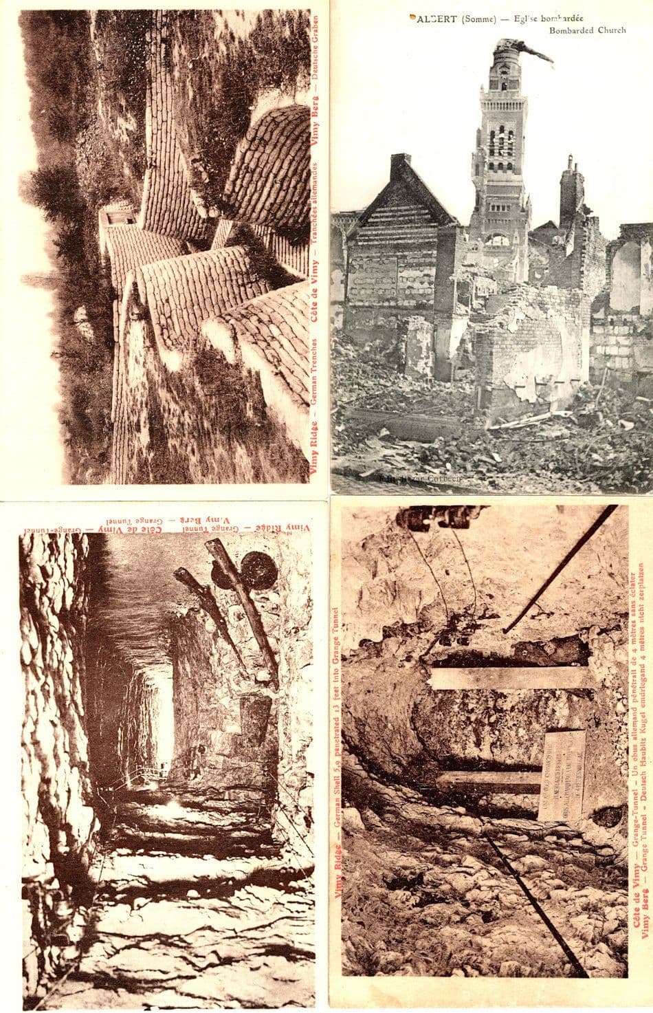 Vimy Ridge Arras France 4x WW1 Military French Postcards