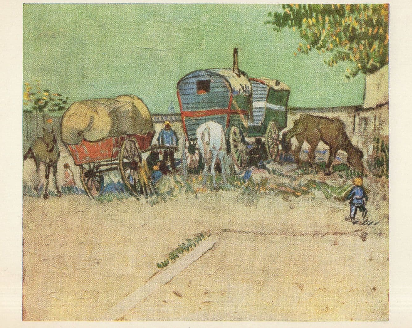 Vincent Van Gogh The Gypsy Caravan Painting Postcard
