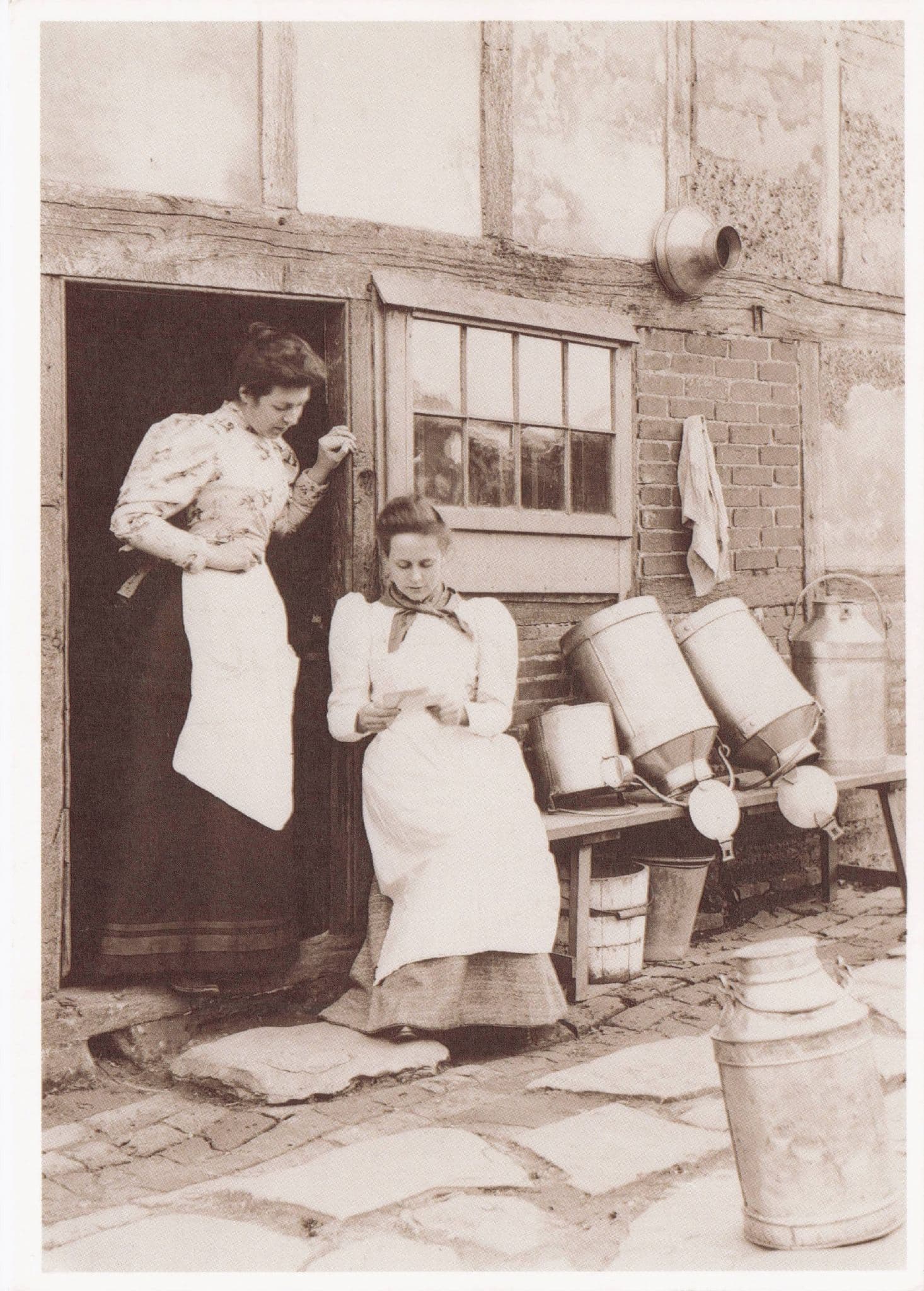 Vintage Dairy Milk Maids Farming Old Fashion Sussex Rare Postcard