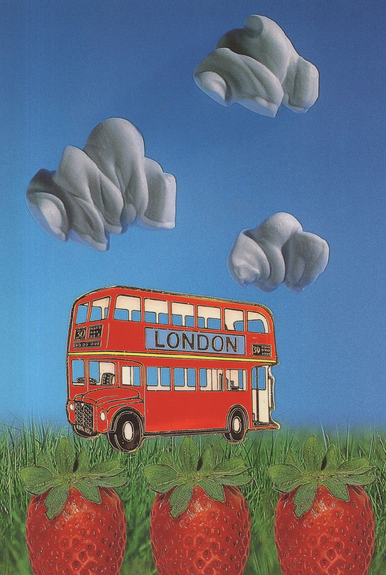 Virgin Atlantic Airways London Bus Plane Chinese Menu Advertising Postcard