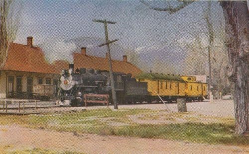 Virginia Locomotive Railroad & Truckee Last Trip Journey Railway Train Postcard
