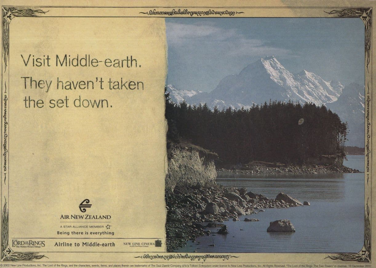Visit Middle Earth Air New Zealand Advertising Postcard