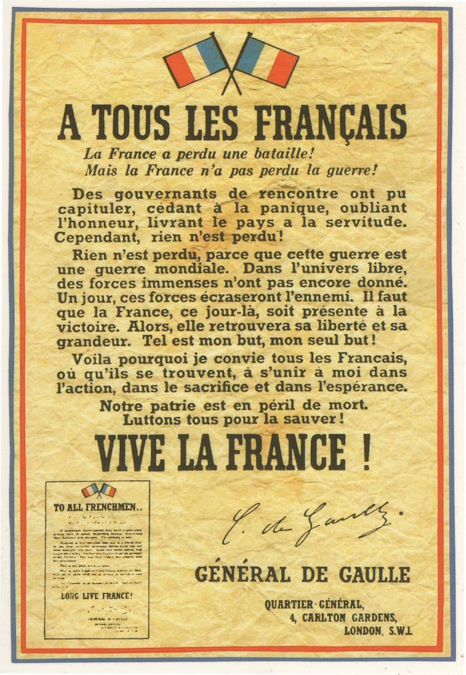 Vive La France 1940 WW2 War French Military Poster Postcard