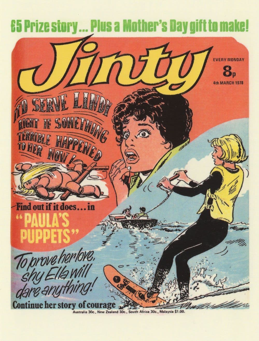 Voodoo Paula's Puppets Demonic Dolls Jinty 1970s Comic Book Postcard