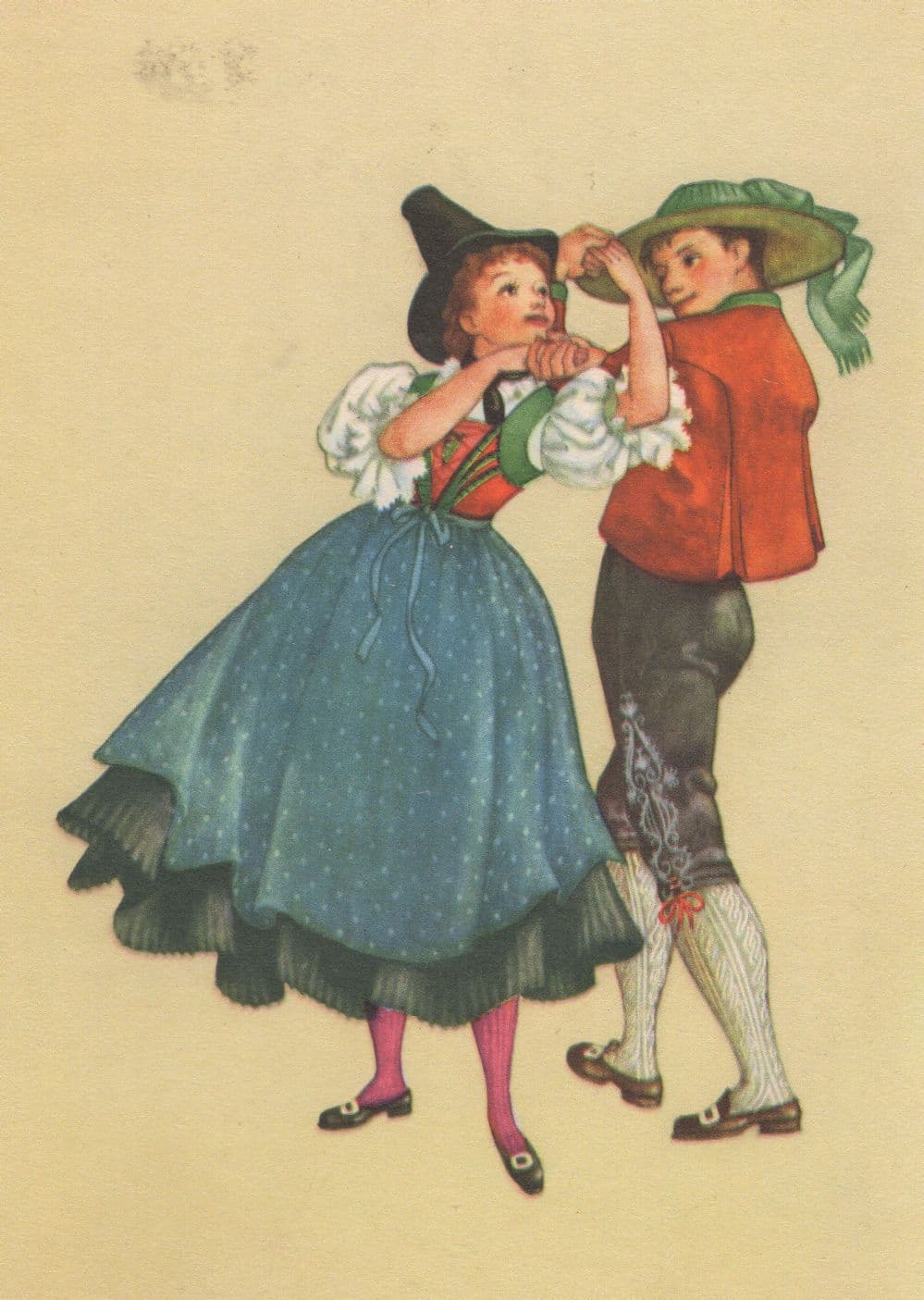 Voralberg Walgau Austria Maria Rehm Folklore Fashion Postcard