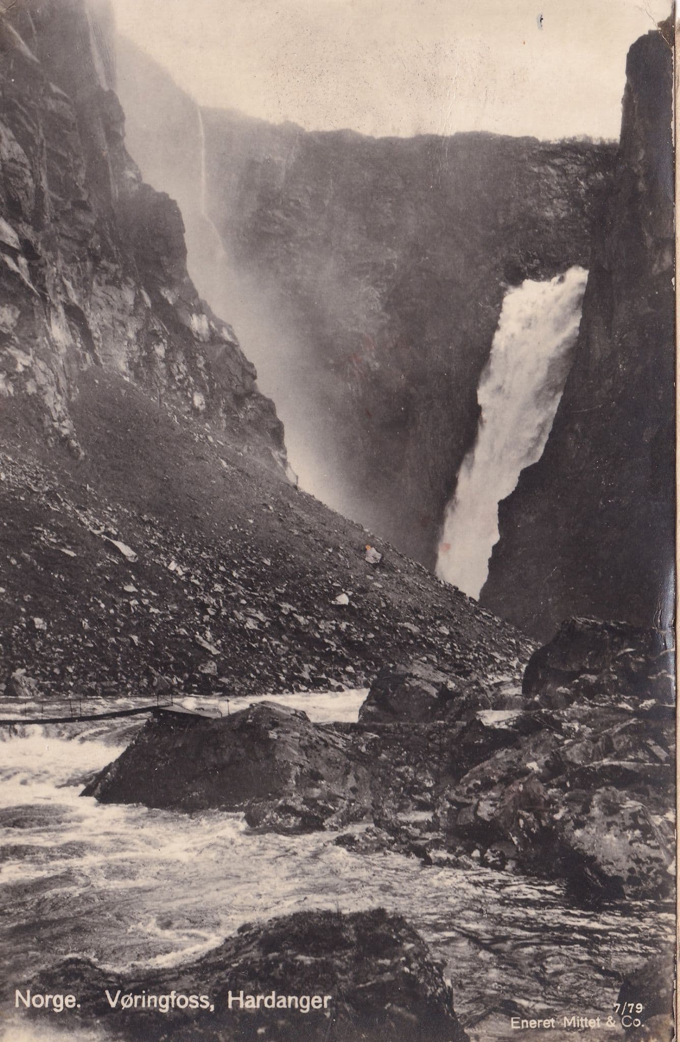 Voringfoss Hardanger Norway Old Postcard