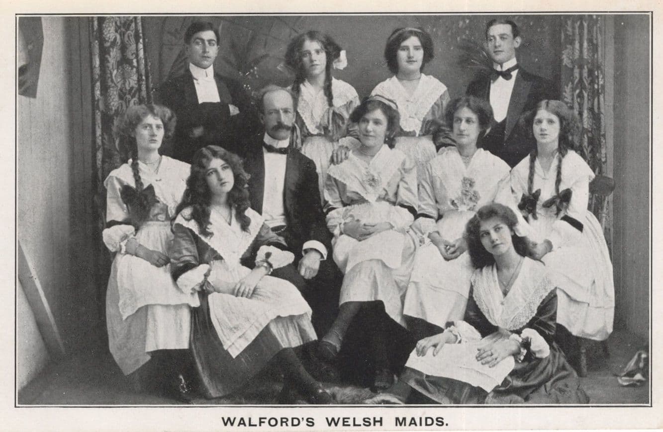 Walford's Welsh Maids Antique Theatre Tour Postcard