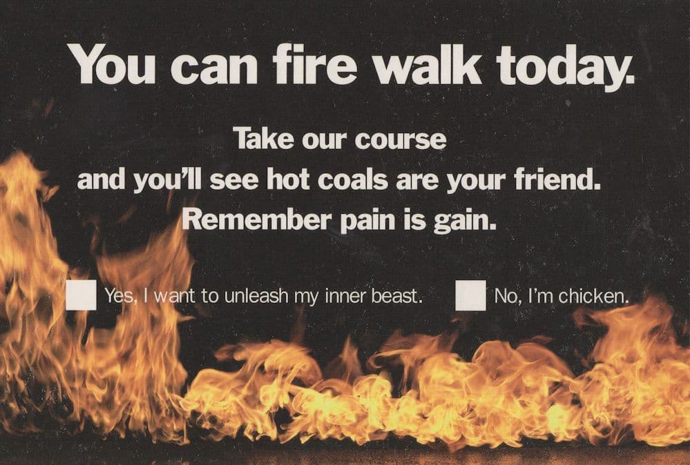 Walk On Hot Coals Fire Stuntman Fruit Drink Advertising Postcard
