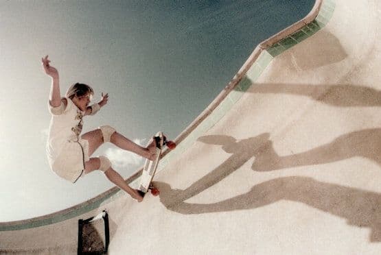 Wall Of Death Female Skateboarder In Daredevil Leap Plain Back Postcard