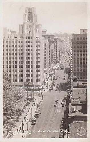 Wall Street Los Angeles America Vintage Real Photo Aerial Postcard