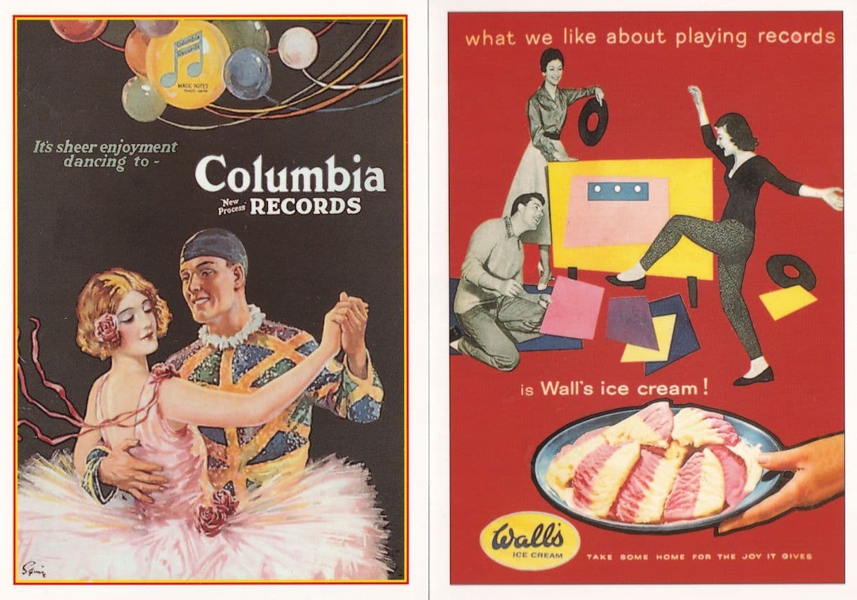 Walls Ice Cream Columbia LP Records 2x Advertising Postcard s