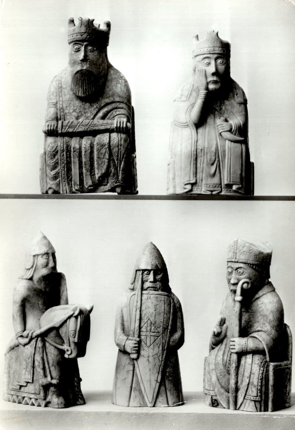 Walrus Ivory Chessmen Chess Pieces Isle Of Lewis Postcard Please Read