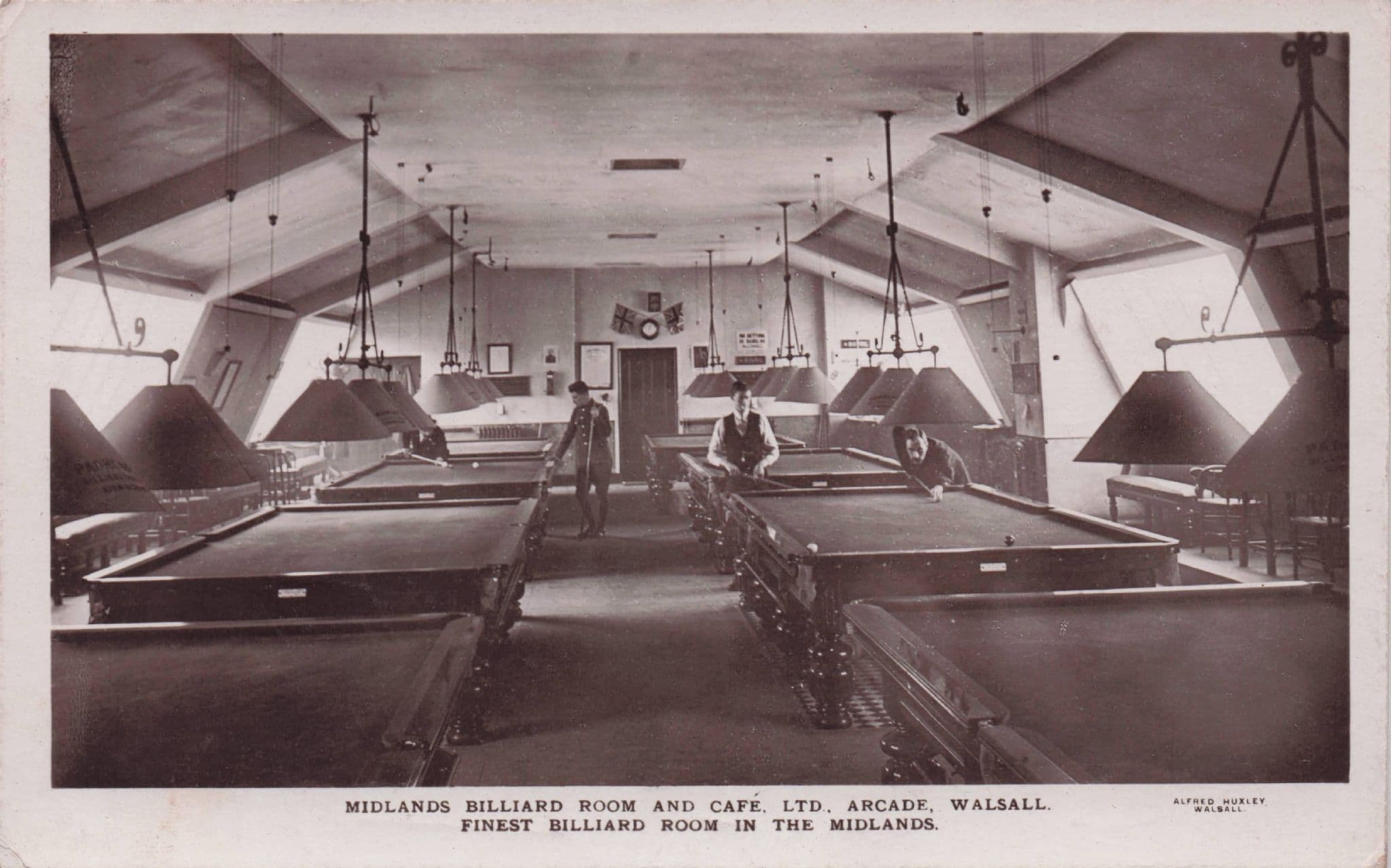 Walsall Finest Billiard Hall In West Midlands Military Old RPC Postcard