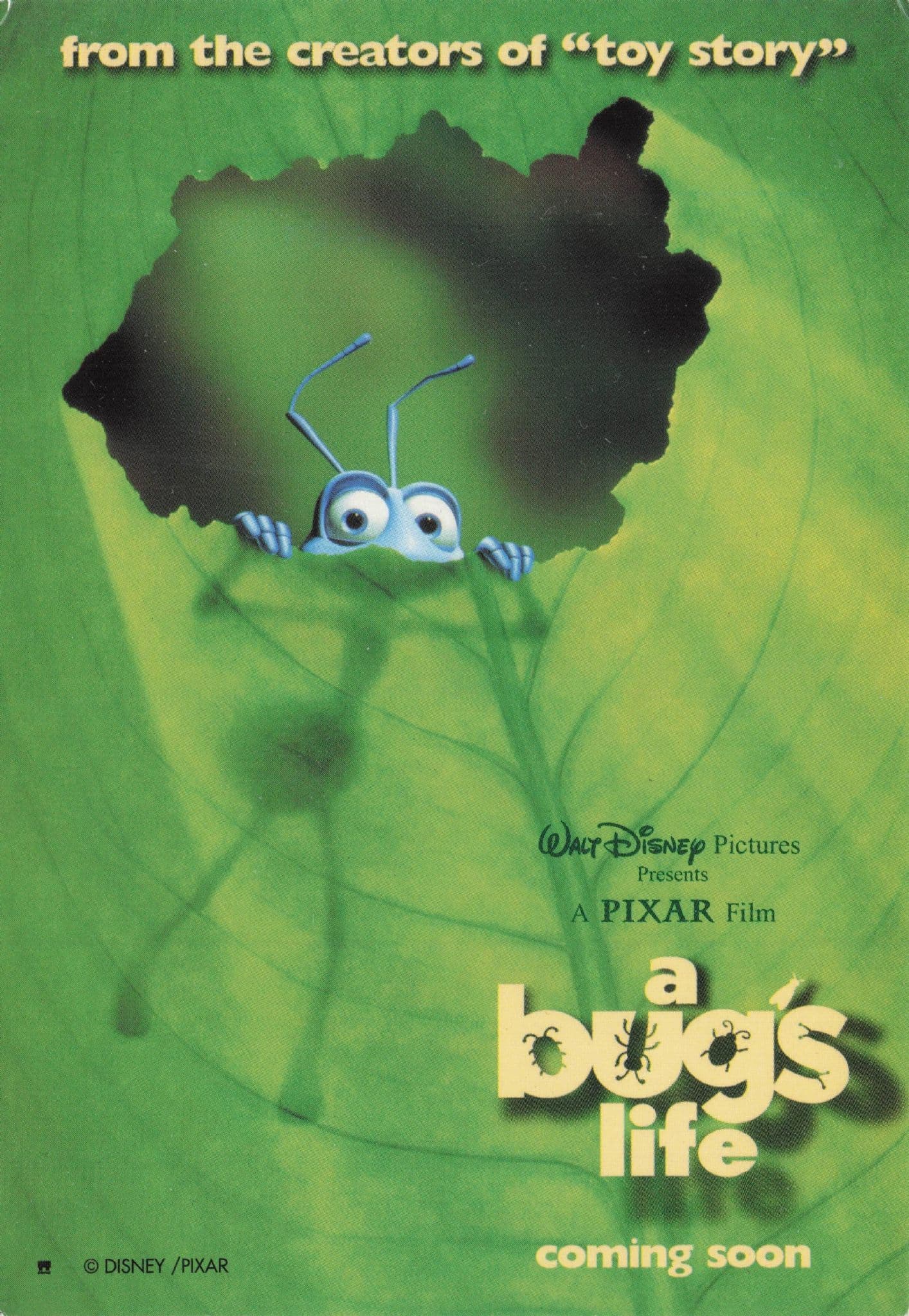 Walt Disney A Bug's Life Film Poster Toy Story Creators Movie Postcard