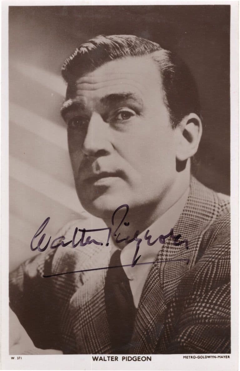 Walter Pidgeon Antique Hand Signed Photo Autograph