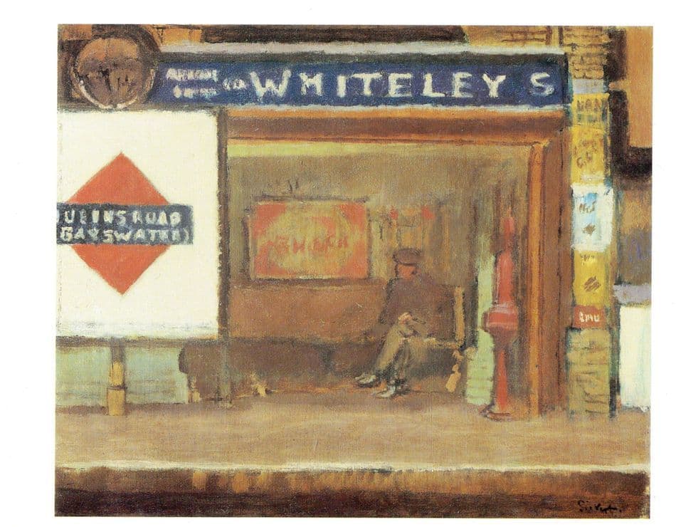 Walter Sickert Queens Road Railway Station London Painting Postcard