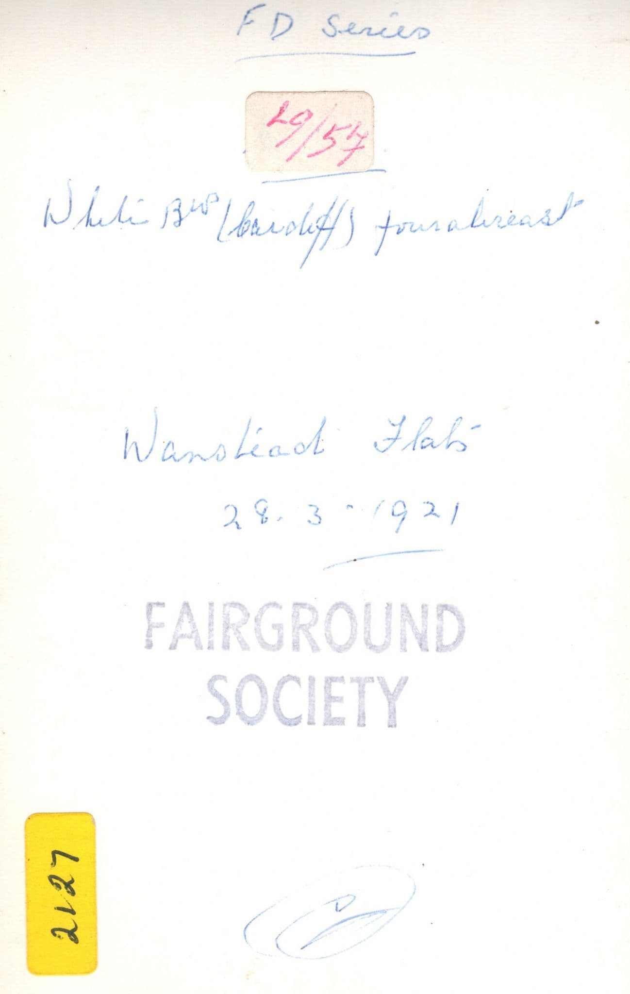 Wanstead London Fair Carousel in 1921 Fairground Society PB Postcard Photo