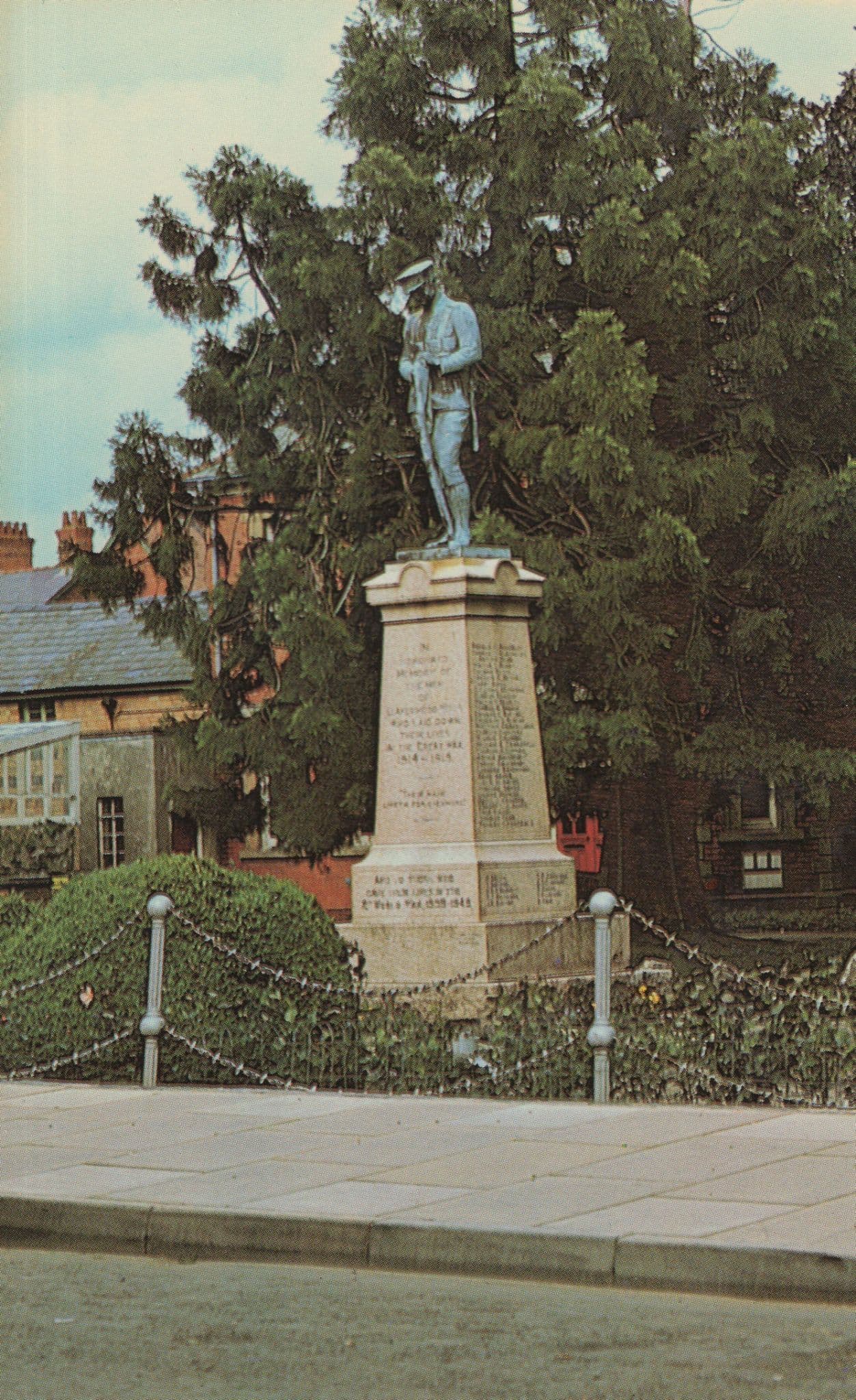 War Memorial Llandrindod Wells Welsh 1970s Postcard