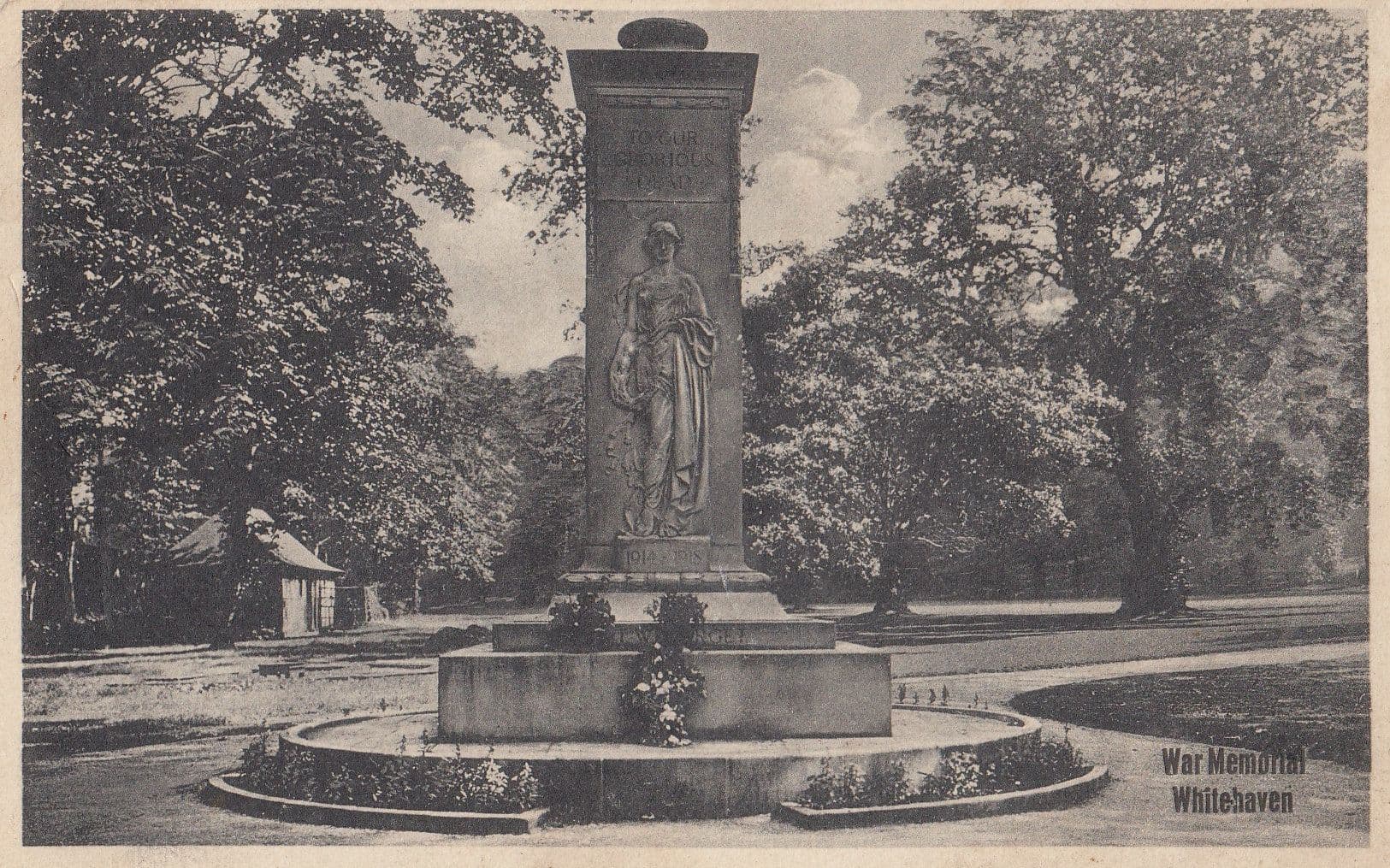 War Memorial Whitehaven Cumbria Antique Postcard