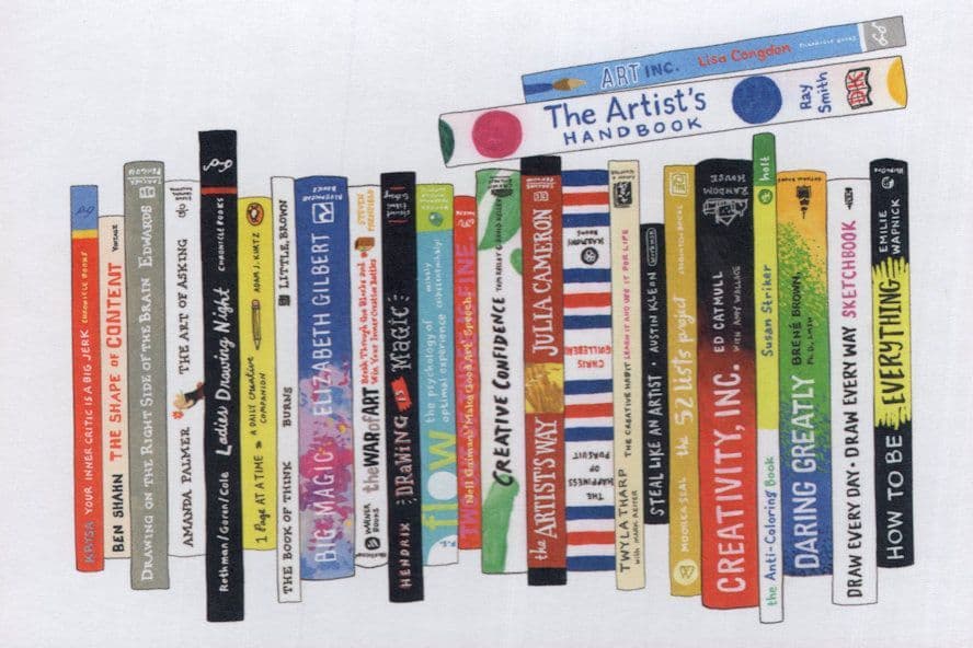 War Of Art Creative Creativity Bookshelf Book Painting Postcard