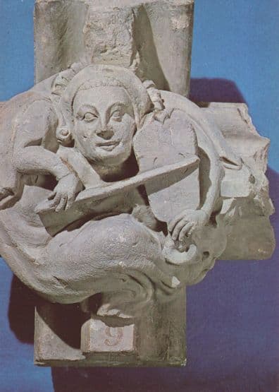 Warming Room Antique Stone Boss at York Museum Postcard