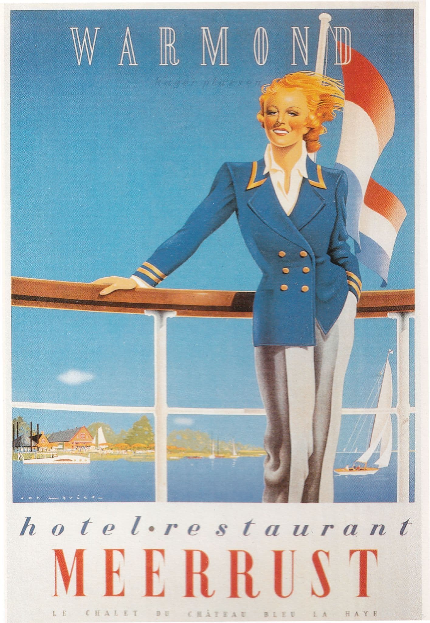 Warmond Hotel Restaurant Meerrust Holland Advertising Postcard