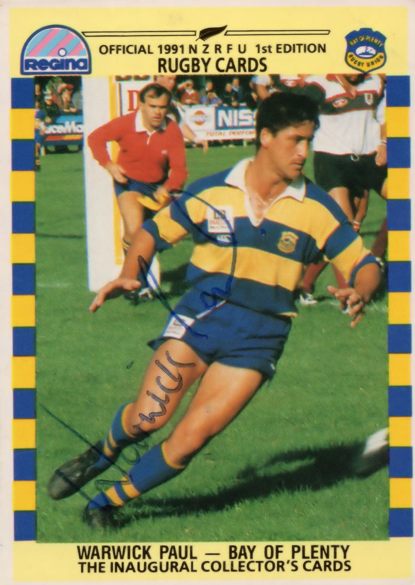 Warwick Paul Bay Of Plenty Team 1991 New Zealand Rugby Hand Signed Card Photo