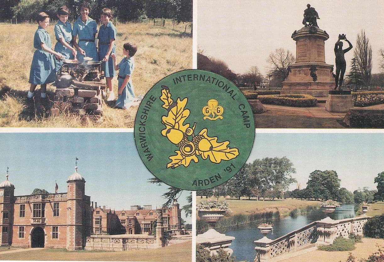 Warwickshire International Camp 1991 Girl Guides Postcard