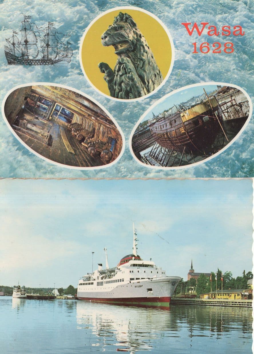 Wasa 1628 Swedish Warship Dinosaur Cabin 2x Postcard s